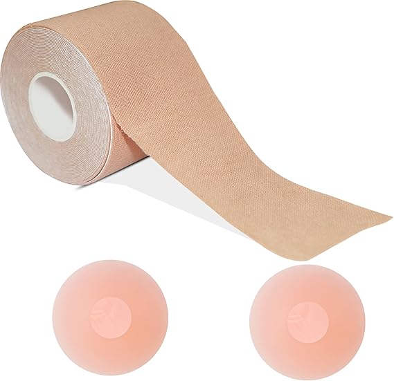 Skin Boob Tape with two Nipple Covers, Booby Body Tape for Large