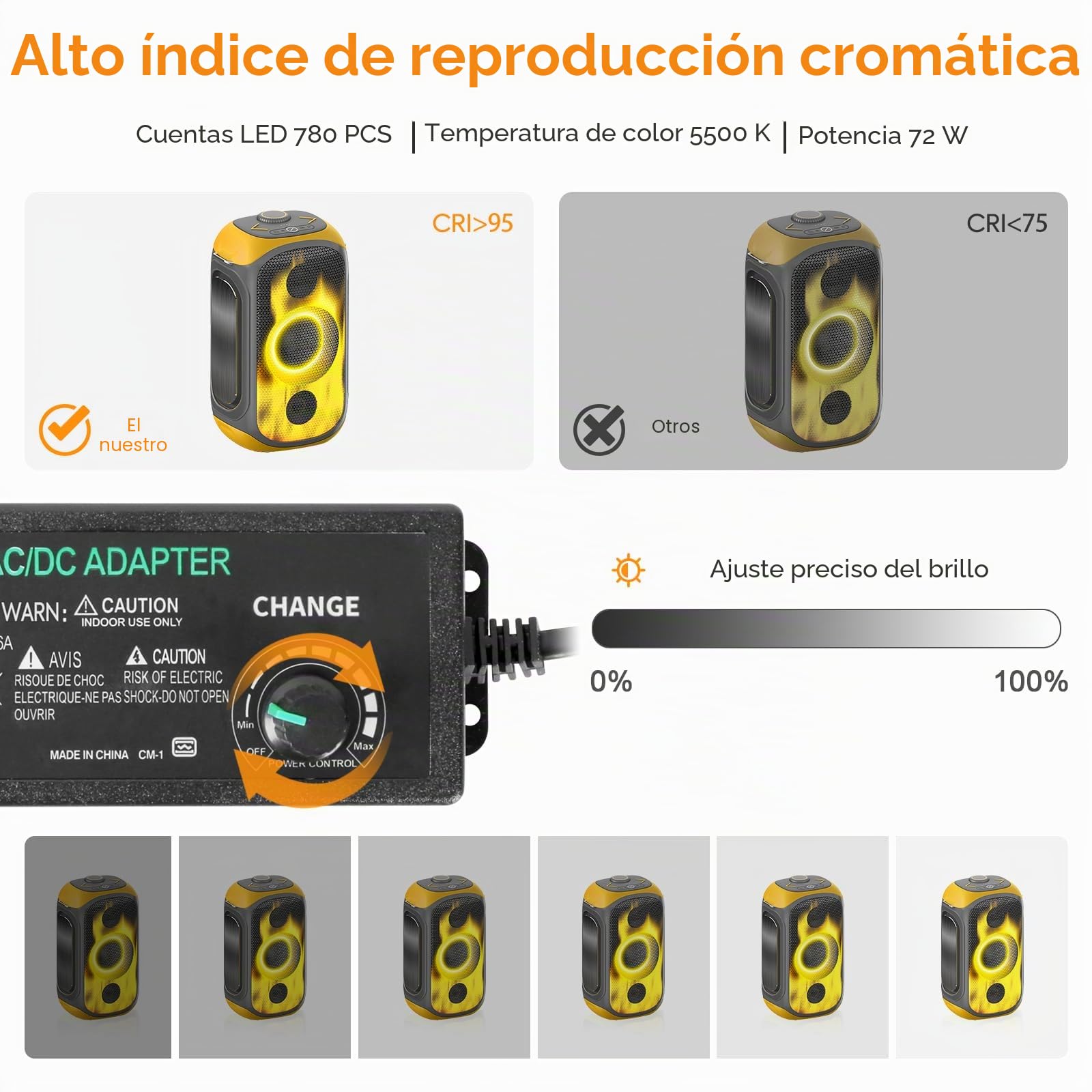 Caja de luz para estudio fotográfico, set de 80 x 80 x 80 cm, profesional, regulable, con luz LED CRI98, 6 fondos de colores, multiángulo para disparar