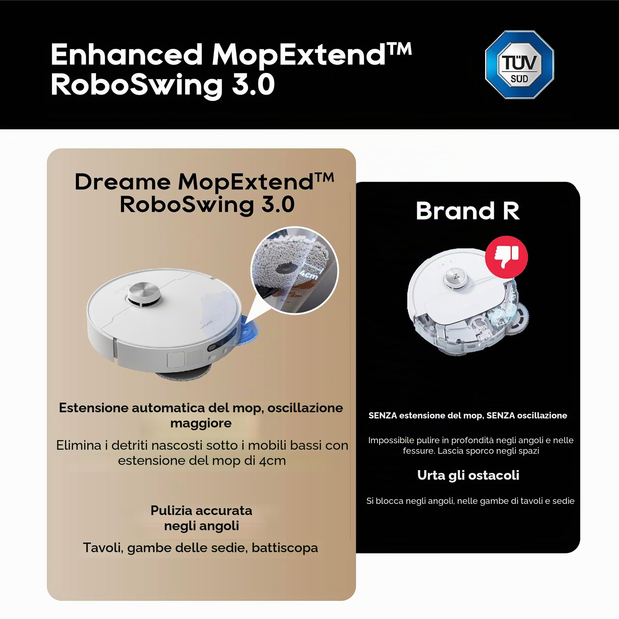 Dreame Robot aspirapolvere L10s Ultra Gen 2 con mocio, aspirazione 10000Pa, prevenzione degli ostacoli LiDAR e tecnologia MopExtend, lavaggio e asciugatura automatica del mocio, svuotamento automatico