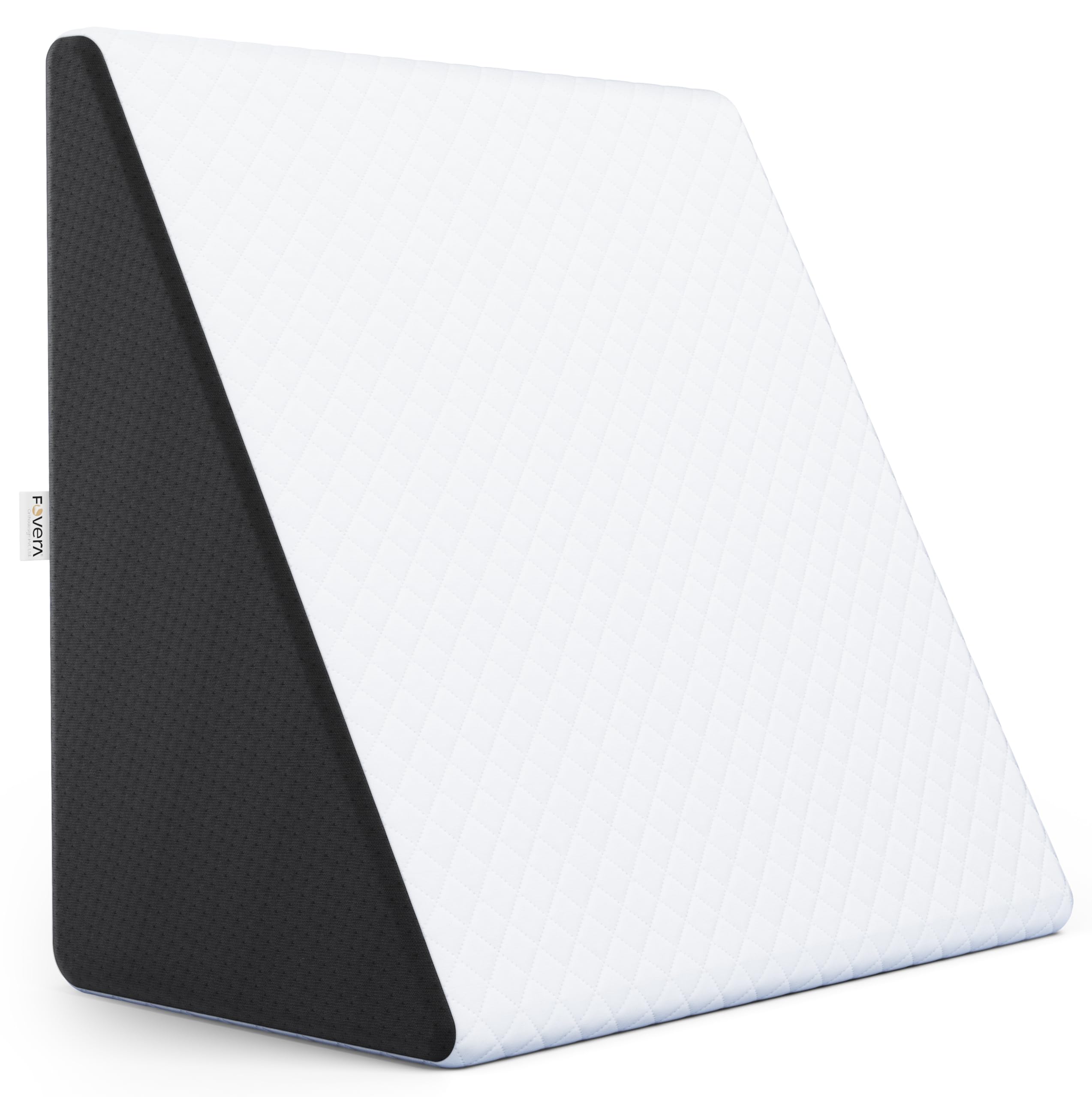 FOVERA Memory Foam Wedge Pillow | 2 Years Warranty | Bed Wedge Cushion, Orthopedic Back Support for Bed | for Acid Reflux, Snoring, GERD, Leg Elevation (White, 18L x 17.5W x 11H Inch)