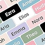 Personalized Name Labels for Kids (120) - Custom Waterproof & Durable Stickers for Clothing, Daycare, Office & School Supplies - Solid Color