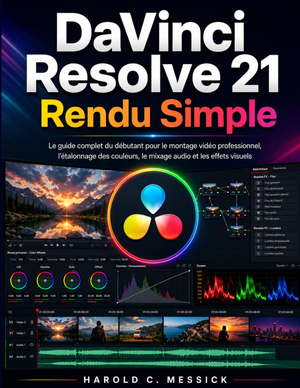 DaVinci Resolve 21 rendu simple: La guida completa per principianti al montaggio video professionale, color grading, missaggio audio ed effetti visivi.