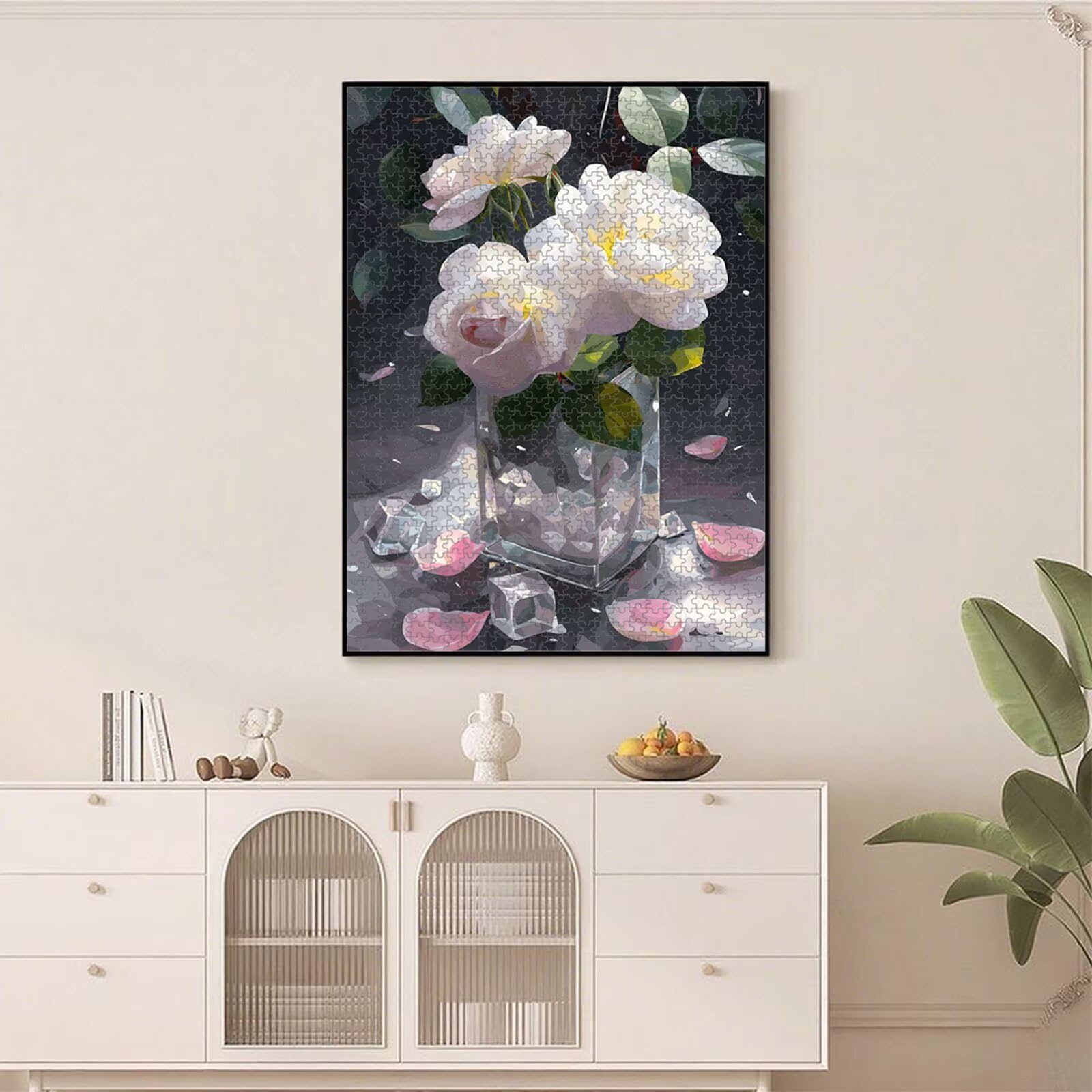 1000 Pièces Puzzle Adulte Roses & Paysage Puzzle en Bois Robuste 1T#2547 | Puzzle en Bois, Découpe de Précision, Encres aux Couleurs Vives, Loisir Relaxant, Décoration Intérieure, Cadeau, 50x75cm