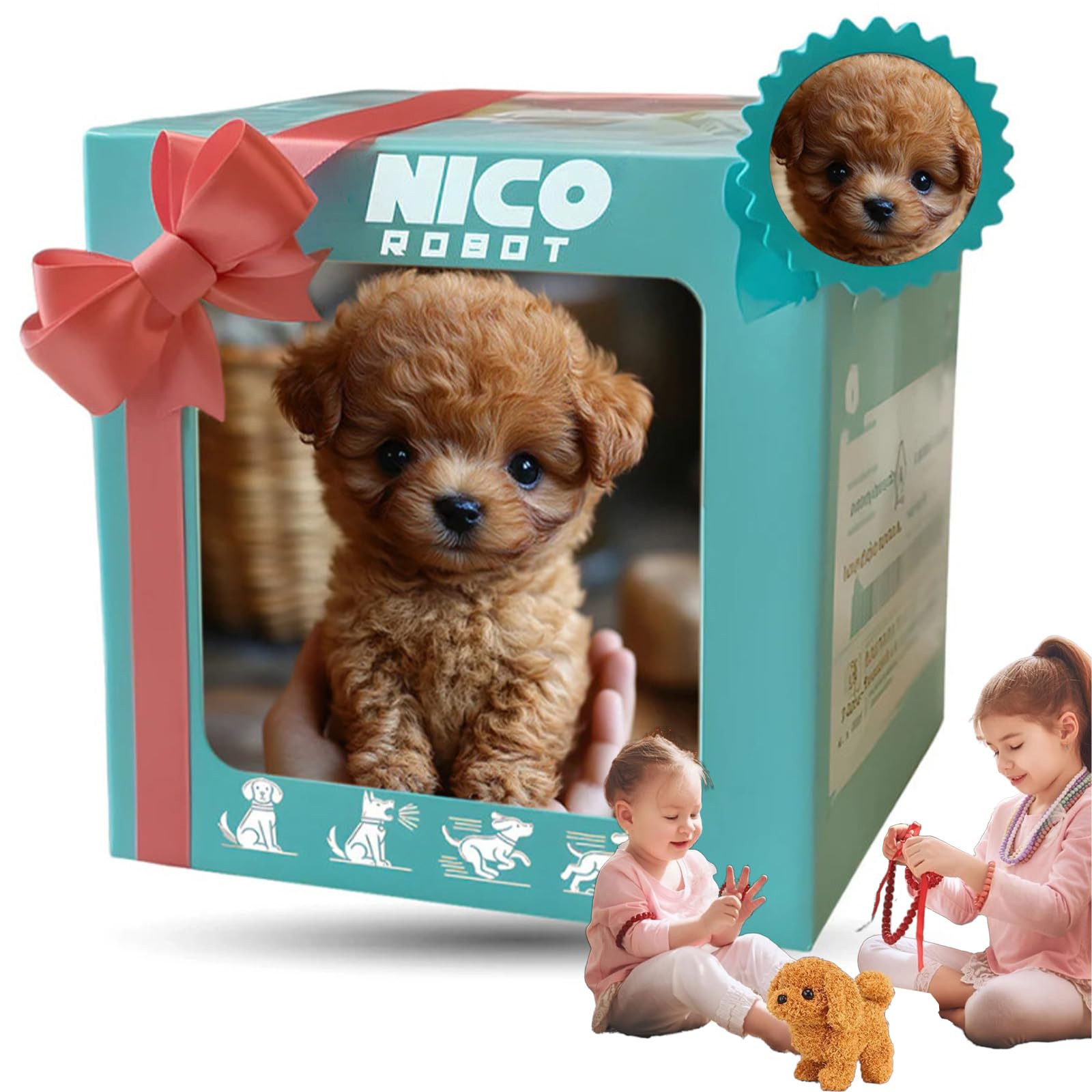 Robot Chien Intelligent 2025 – Peluche Interactive Qui Marche, Aboie Et Remue La Queue – Blanc – Cadeau Réaliste Pour Enfants Et Adultes