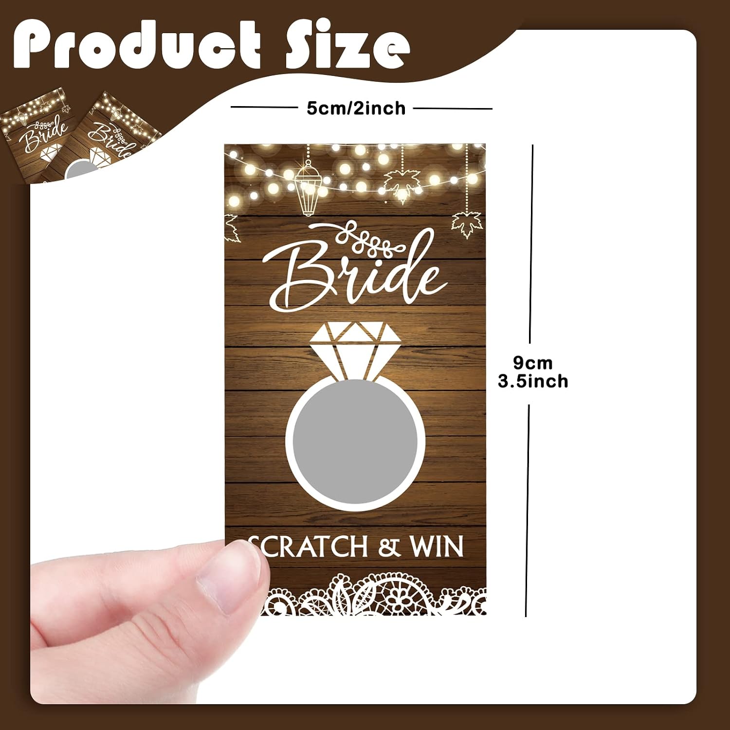 Funtery 60 Sheets Rustic Bridal Shower Scratch Off Cards Game image 2
