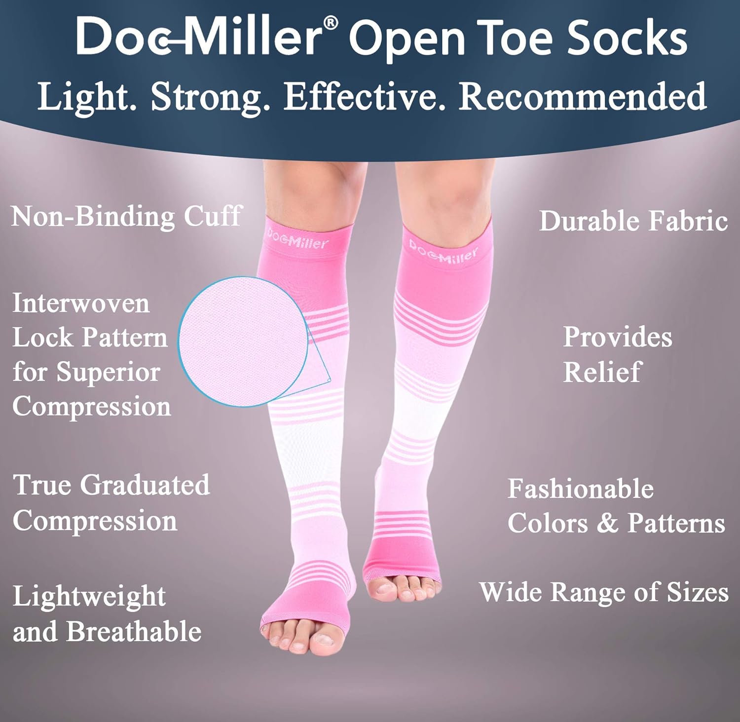 Nеw Prоduсt Doc Miller Premium Open Toe Compression Socks Dress Series 1 Pair 20-30mmHg