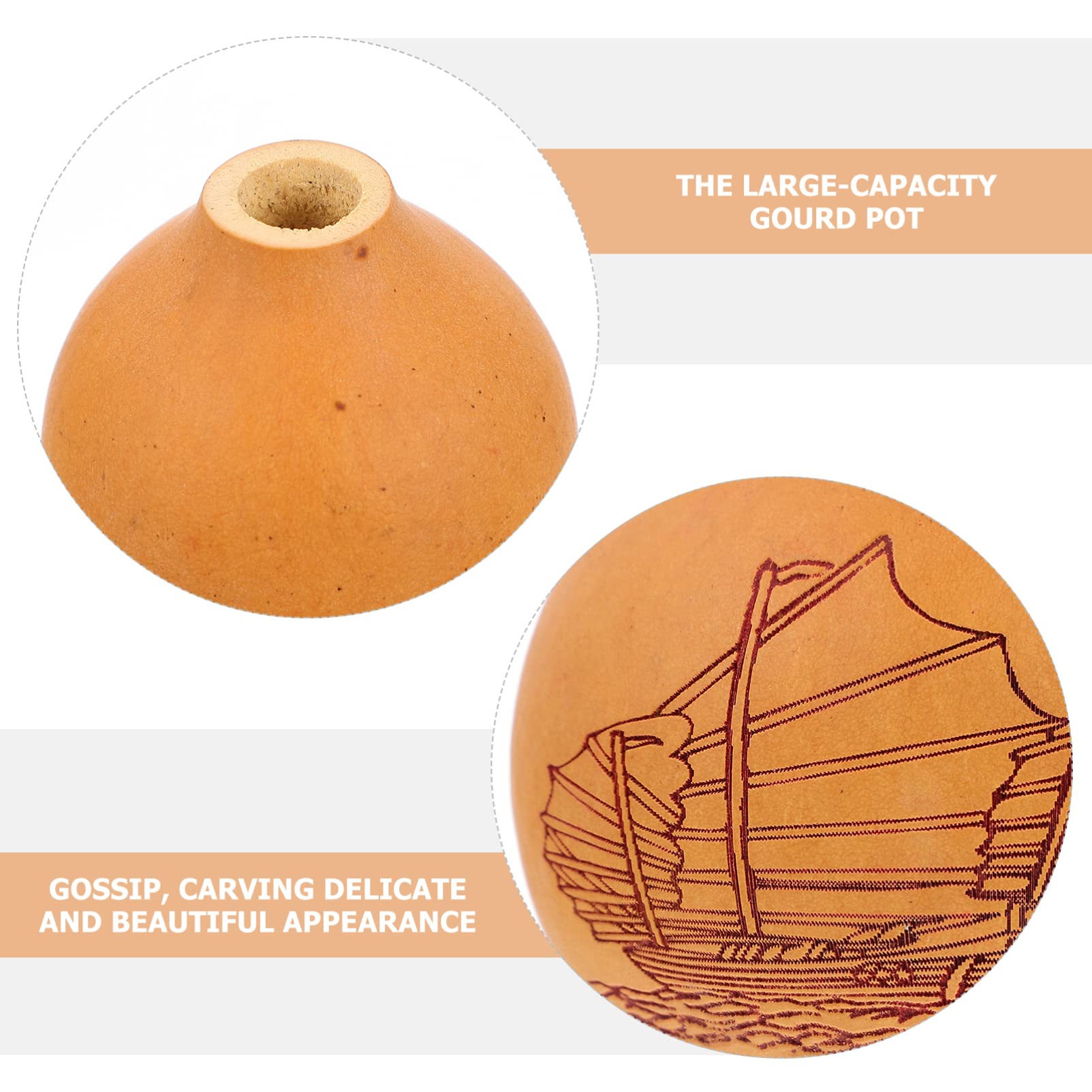 Yardwe Decorazione Zucca Naturale Incisa con Funzione Contenitore Multifunzionale, Resistente e Comoda da Usare, per Uso Domestico e Gite Stili multipli