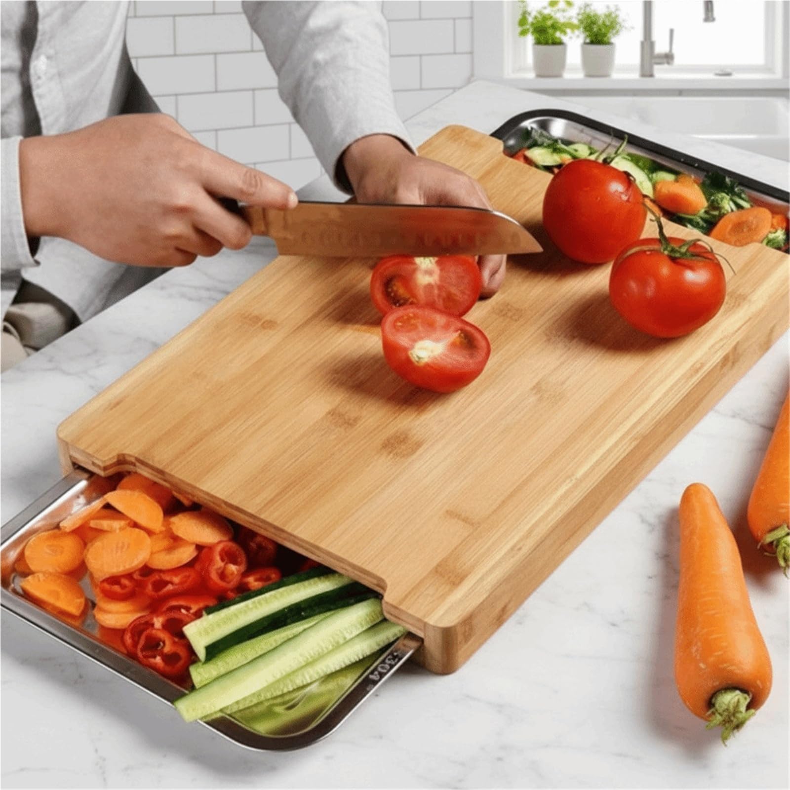 Tagliere in Legno con Cassetti for Pane al Formaggio