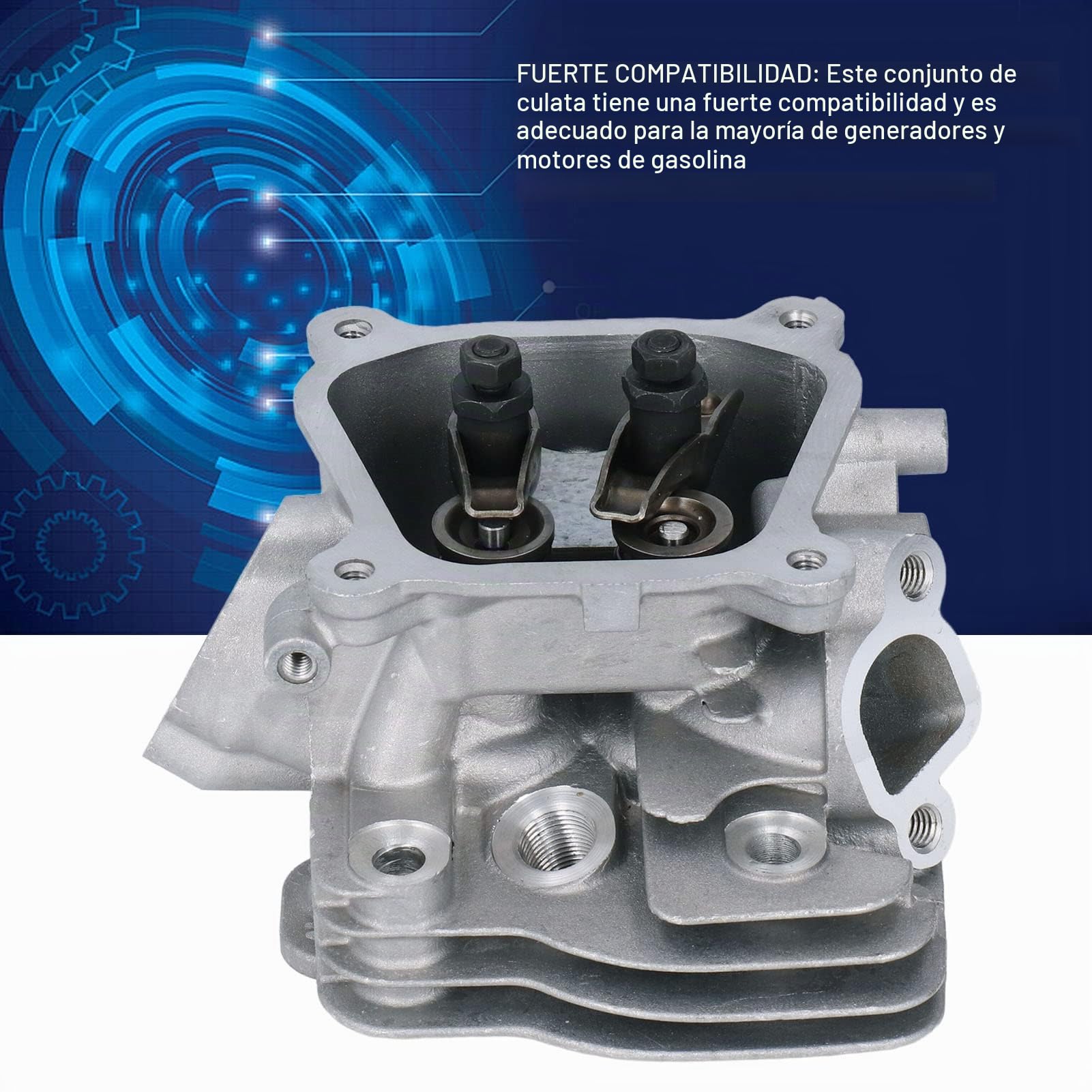 Conjunto de Culata de Motor de Gasolina para 168F 170 GX270,Duradero y Práctico,Adecuado para la Mayoría de Generadores y Motores de Gasolina,Material de Aluminio,Compatible con Generador 2.5KW 2.8KW
