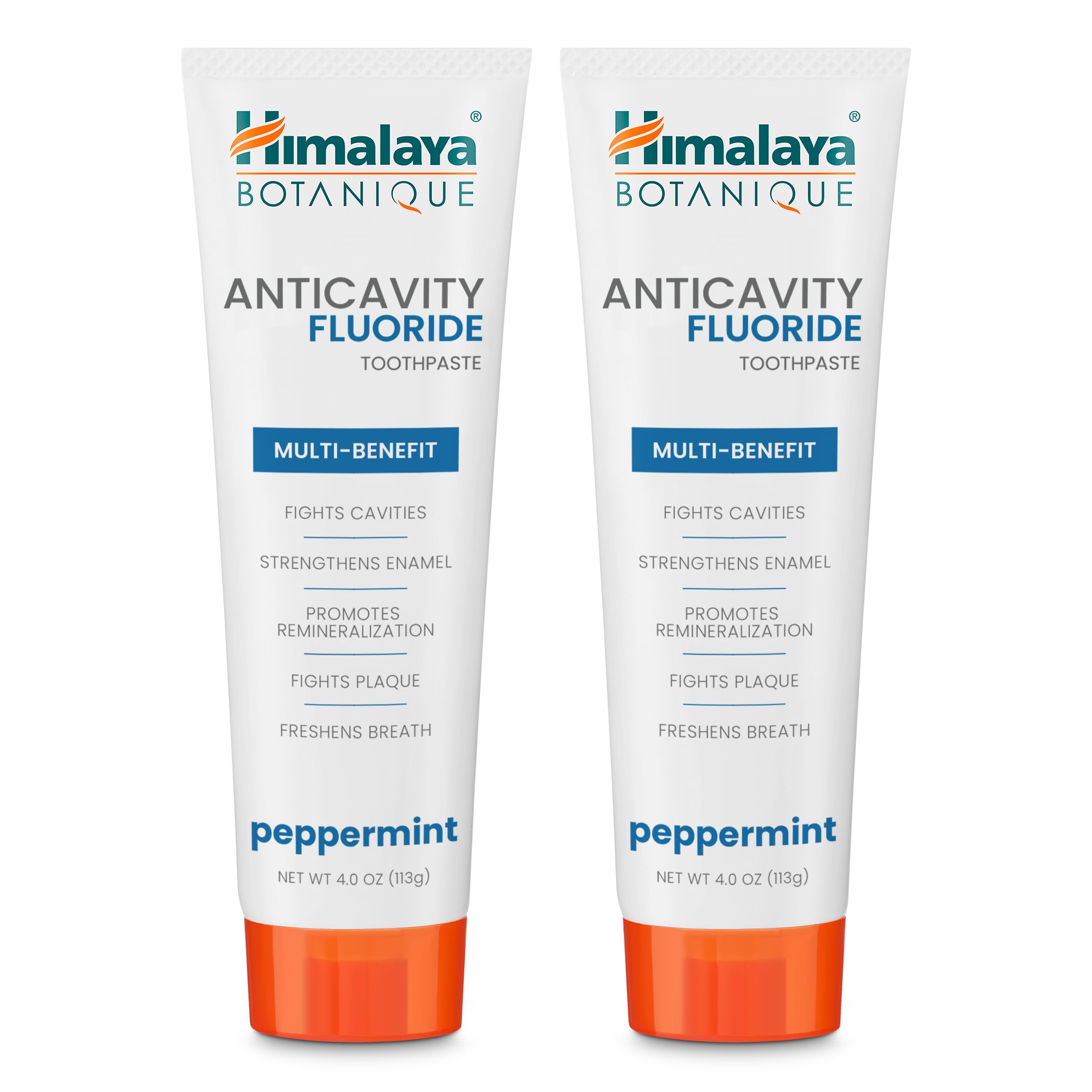 Himalaya Botanique Anticavity Fluoride Toothpaste, Peppermint, 4 oz, 2 Pack