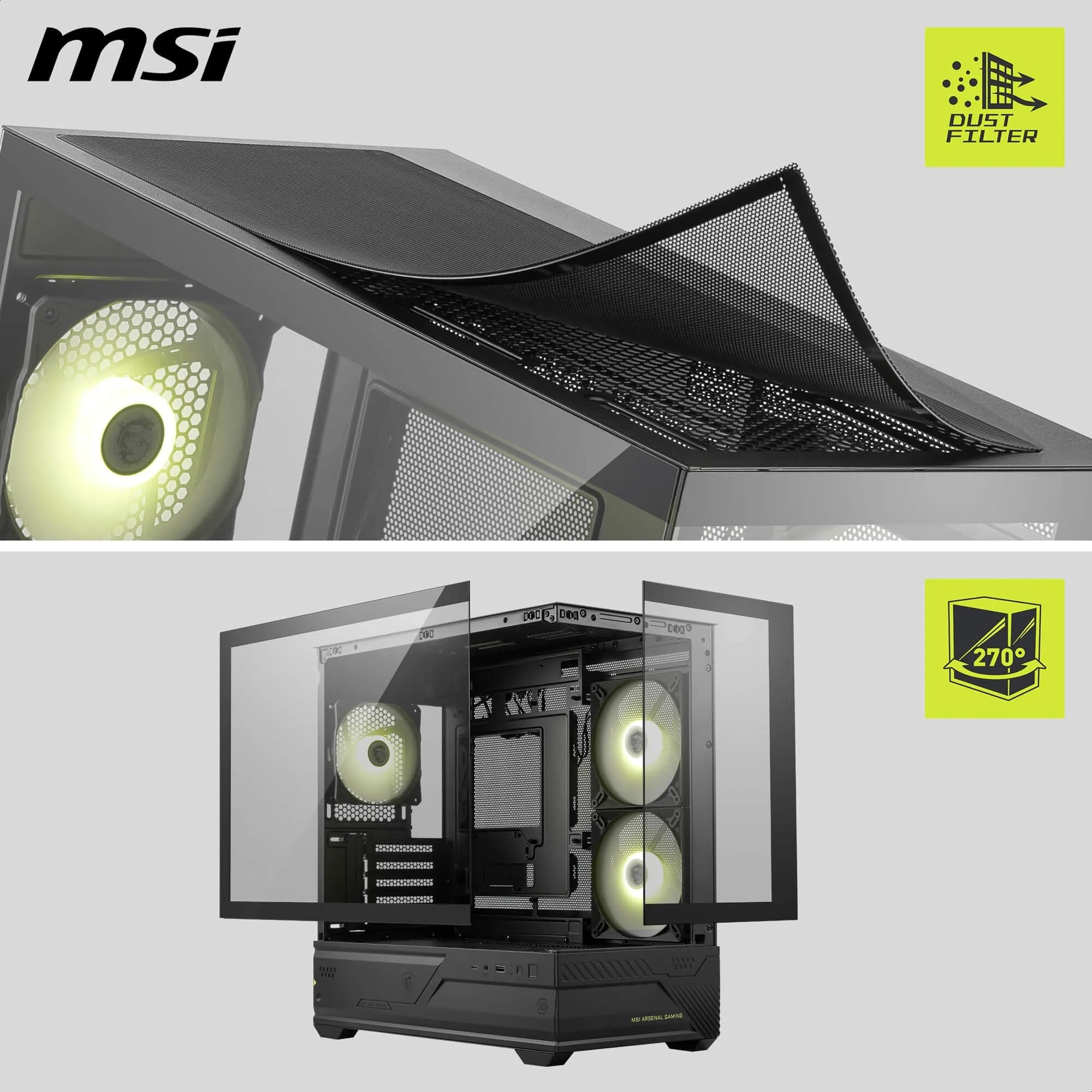MSI MAG PANO M110R Boîtier PC Gaming Micro-ATX et Mini-ITX