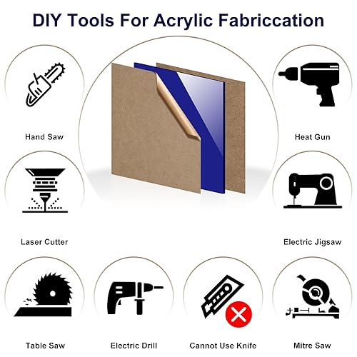 Miniatura 49 de Gute 6Pcs Cast Acrylic Sheet,Acrylic Sheet Opaque Plastic Sheet 8 x 8 Inch (.118" Thick) for Signs, DIY Display Projects, Craft and Easy to Black