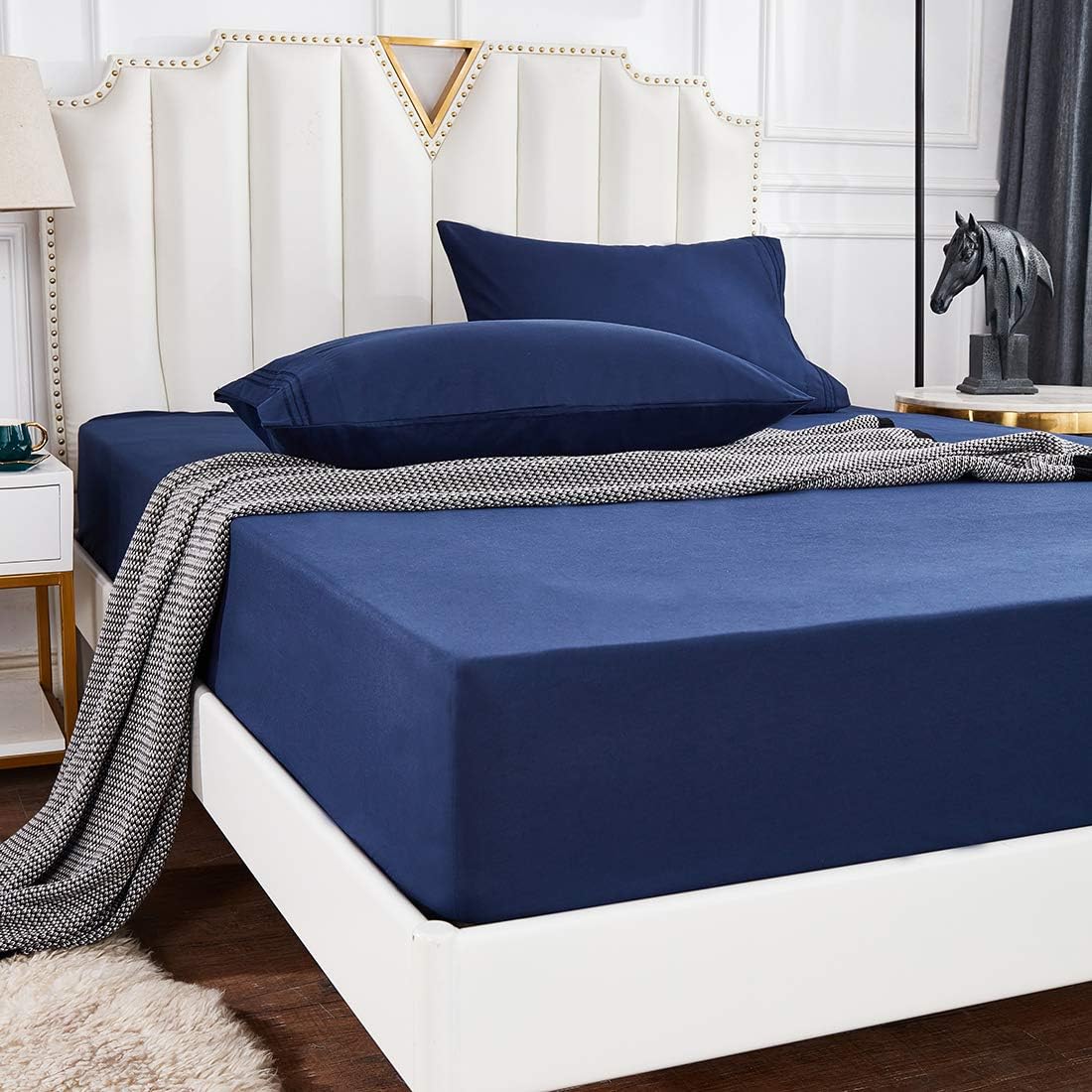 tuphen-Bed Sheet Sets-4 Pieces 1800 Ultra Soft Double Brushed Microfiber Material, Wrinkle, Fade, Stain Resistant, Deep Pockets - Easy Fit