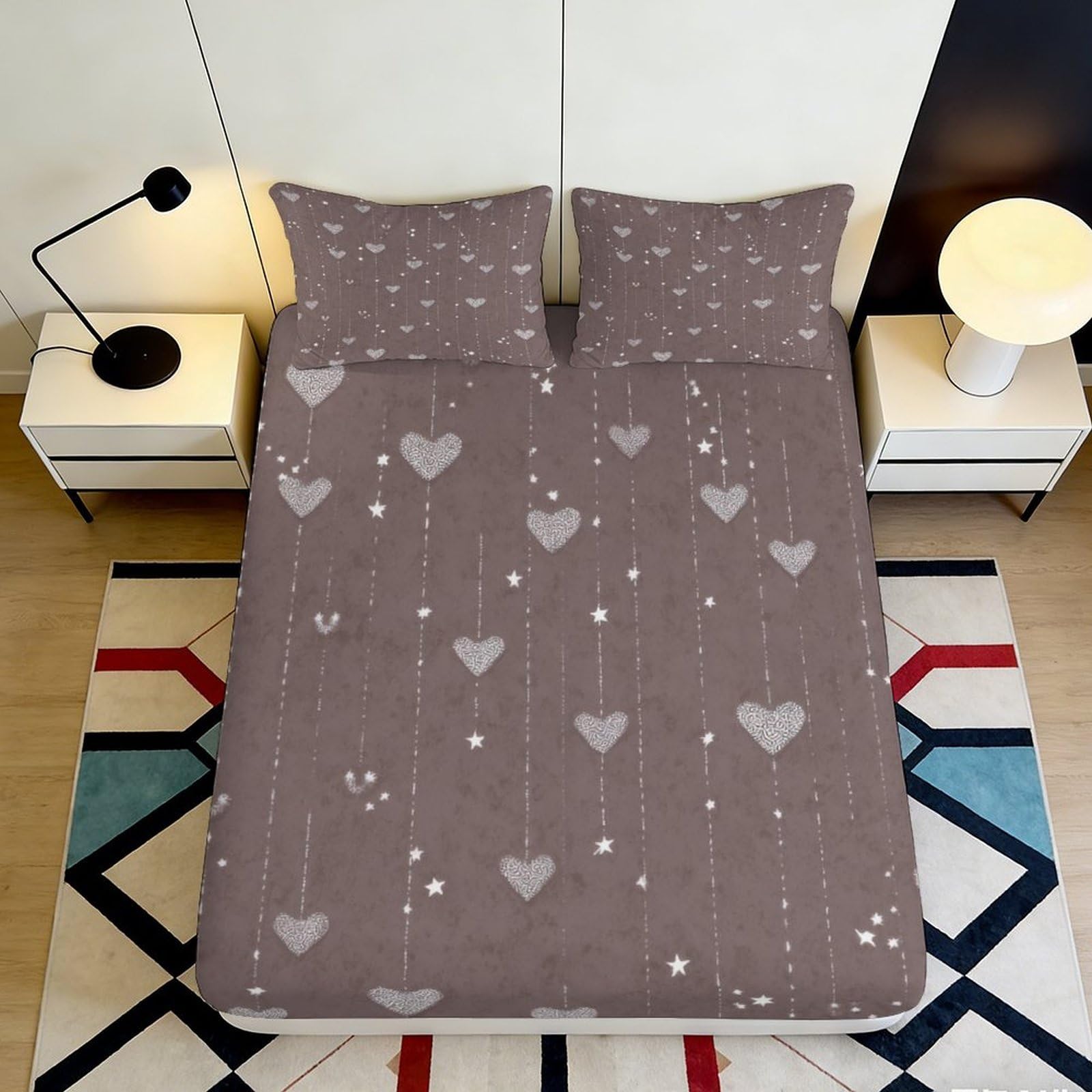 3D Printed Motocross Rider Fitted Sheet Microfiber Deep Pocket Non-Slip Bedroom Bedding Moto Theme Mattress Fitted Cover Washable for Adults 200x200x25cm