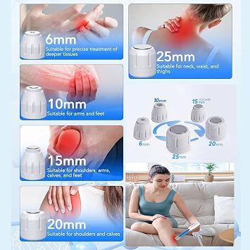 Extracorporeal Shockwave Therapy Machine - Electromagnetic Therapy Device with 15 Adjustable Modes for Pain Relief in Back, Shoulder, and Waist