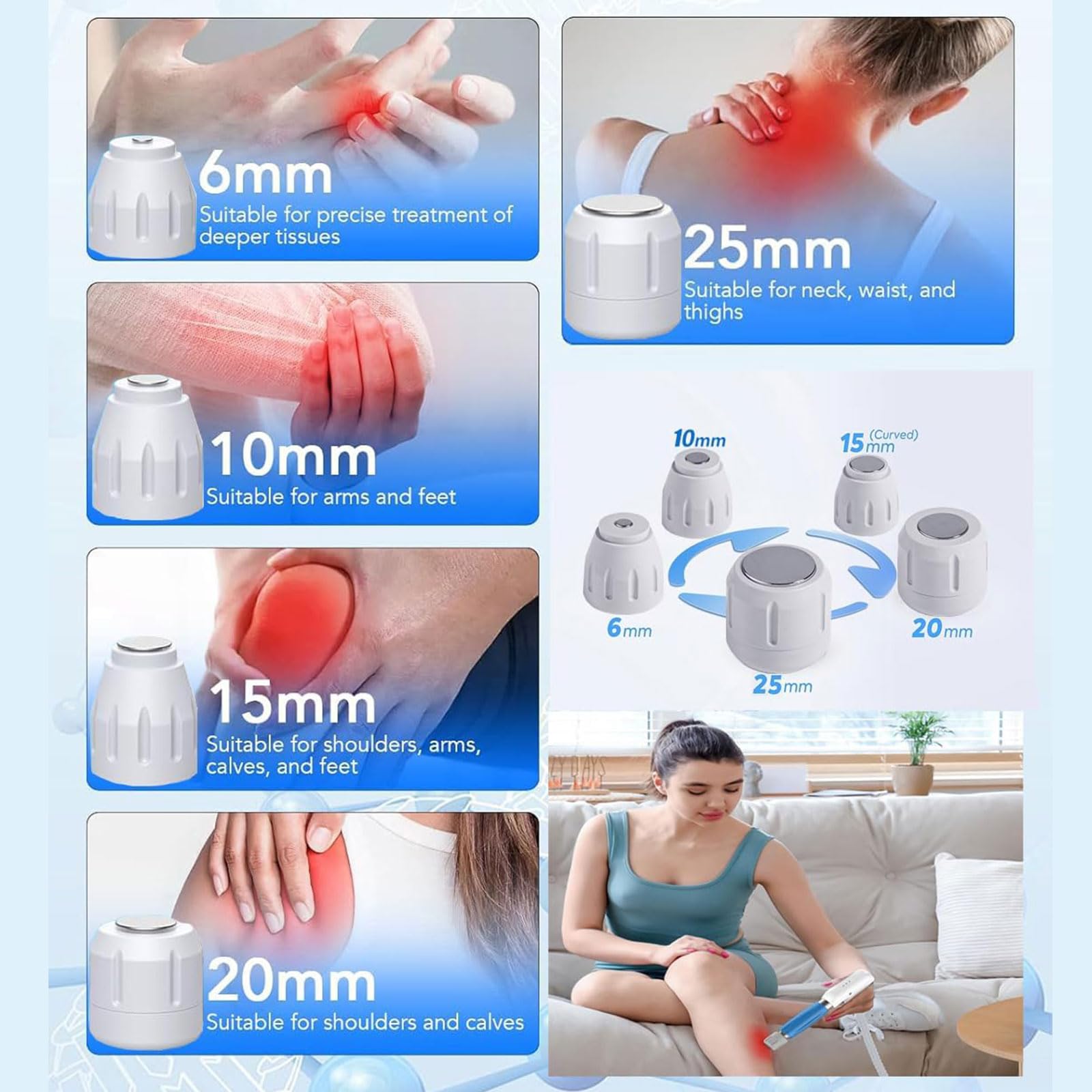 Macchina extracorporea per terapia con onde d'urto, intensità e frequenza regolabili, 15 modalità per un trattamento efficace del dolore alla schiena, alle spalle e alla vita