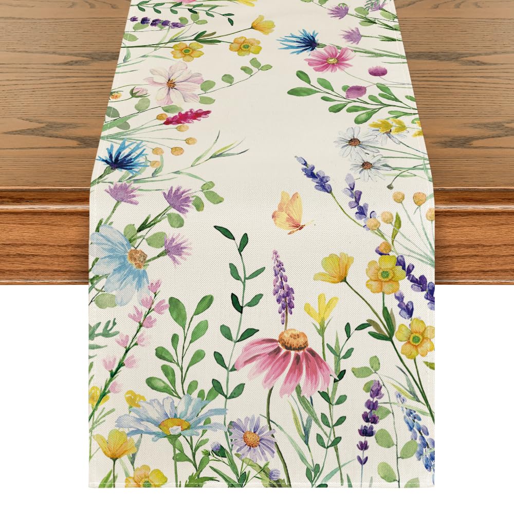 Artoid Mode Roze Bloemen Tulpen Lente Tafelloper, Seizoensgebonden Keuken Tafeldecoratie Binnen Vakantie Feestdecoratie 40 x 140 cm
