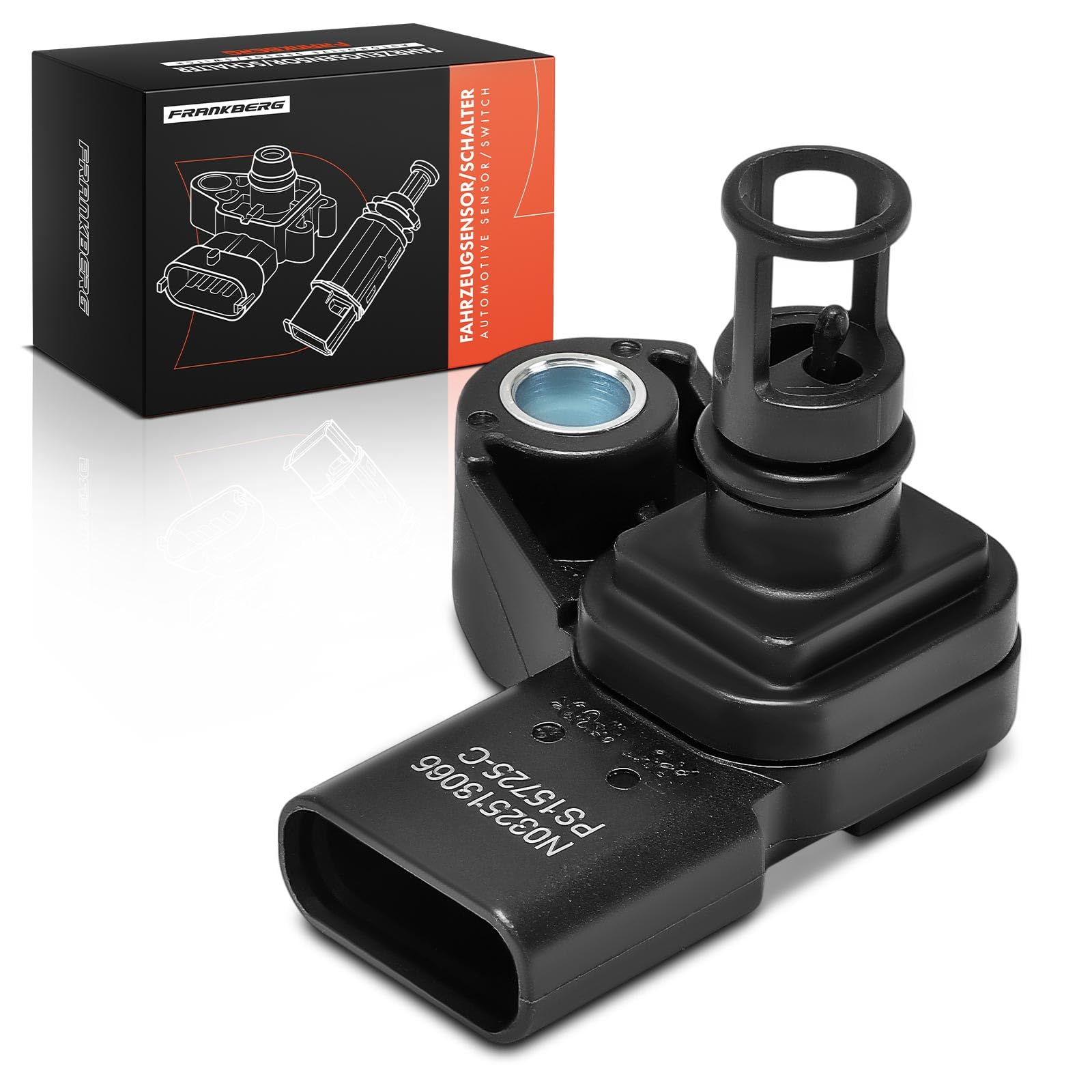Frankberg Sensore di pressione del tubo di aspirazione 4-Poli Compatibile con Astra J CaR.A.Van P10 Astra K Sports Tourer B16 Astra J P10 Mokka/Mokka X J13 Zafira Tourer C P12 Replace# 12681993