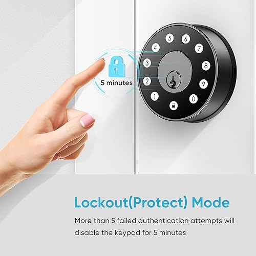 Miniatura 5 de Sifely Cerradura inteligente, cerradura de puerta de entrada sin llave, cerrojo inteligente, cerradura de puerta inteligente, cerradura de cerrojo