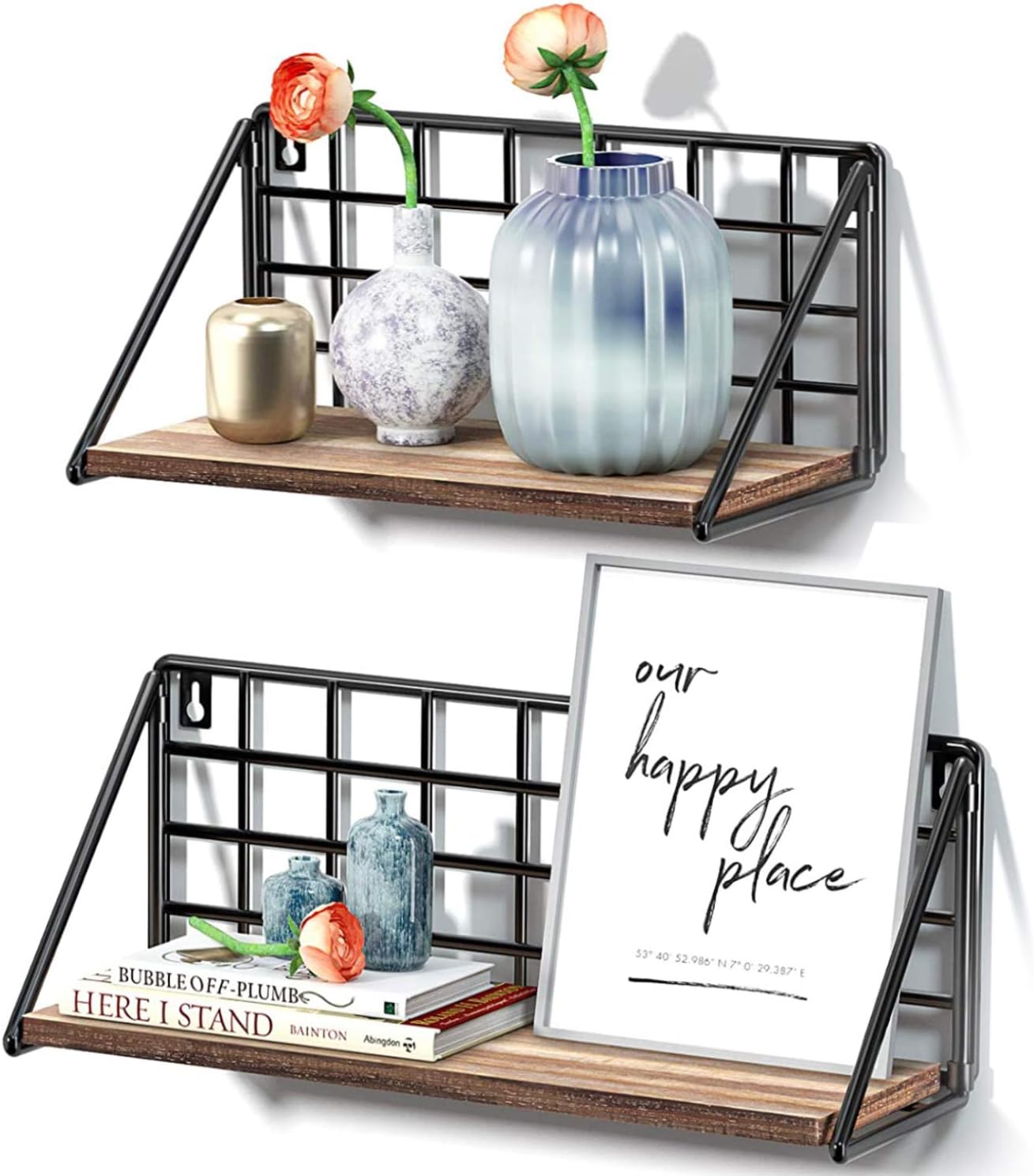 STOREMIC Floating Shelves 40cm Rustic Shelf for Wall, Easy to install