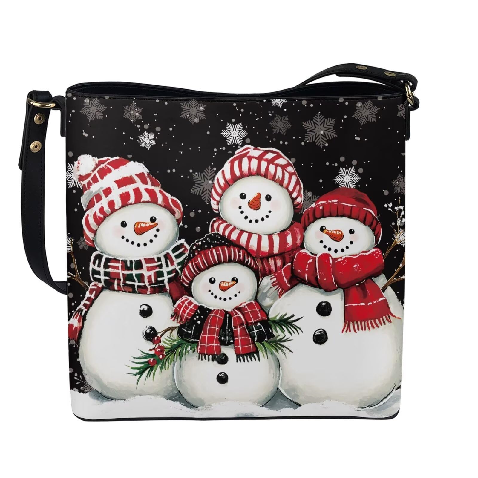 HUGS IDEA Boho Bags for Women Leather Handbag Shoulder Bucket Crossbody Purse