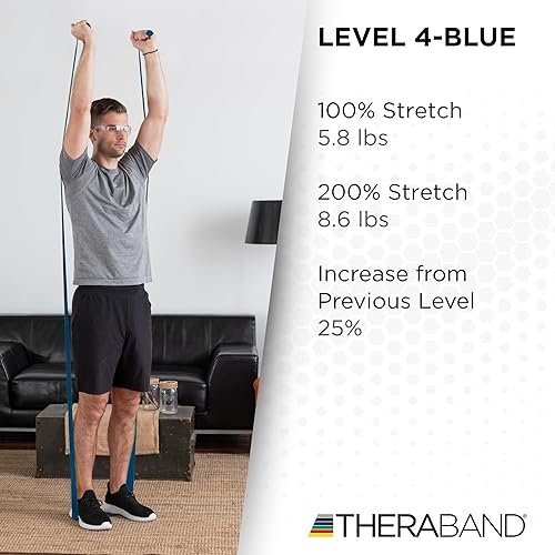 Miniatura 4 de THERABAND Resistance Band 25 Yard Roll Non-Latex Professional Elastic Stretch Bands for Upper  Lower Body Exercise Workouts Physical Therapy Lower