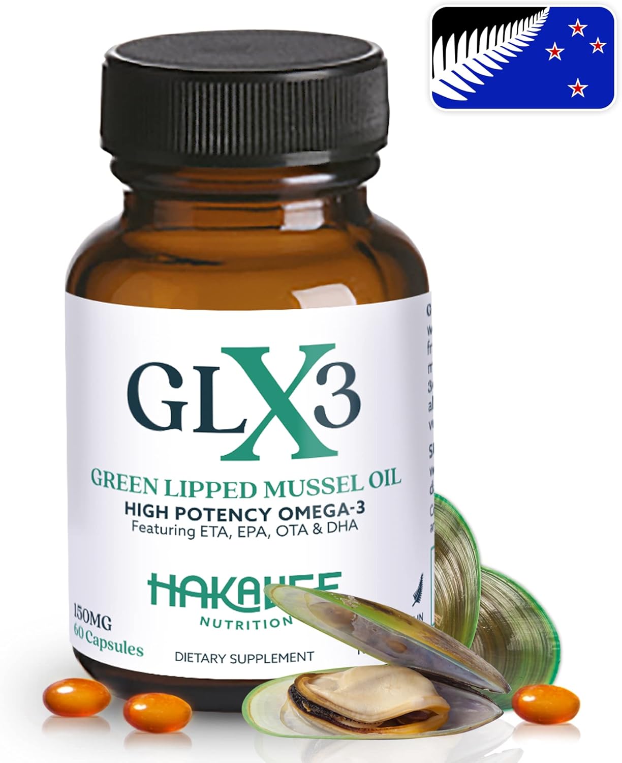 Extra Strength Green Lipped Mussel Oil Capsules by GLX3 Natural"No