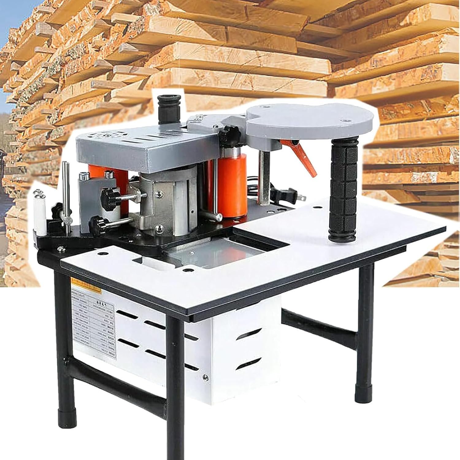 Professional Edge Banding Machine,Portable Electric Edger - Compact Yet Powerful Tool Designed for Applying Hot Melt Adhesive Edges on Wood Panels,Ideal for Custom Cabinet Making