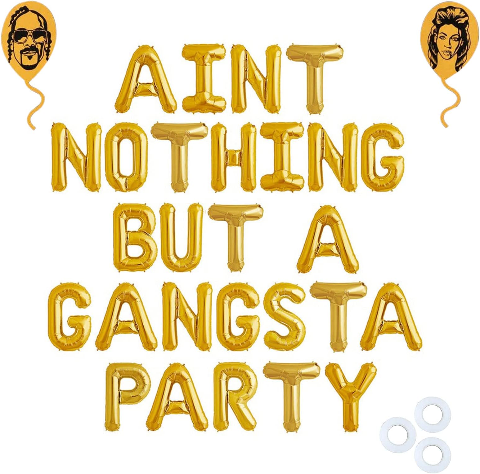 RTHPY Aint Nothing But A Gangsta Party Balloon Banner, 90s Party Decor Disco Theme Party 90s Themed Party Hip Hop Party 90S Themed Gangster Birthday Decor 90s Birthday Balloons