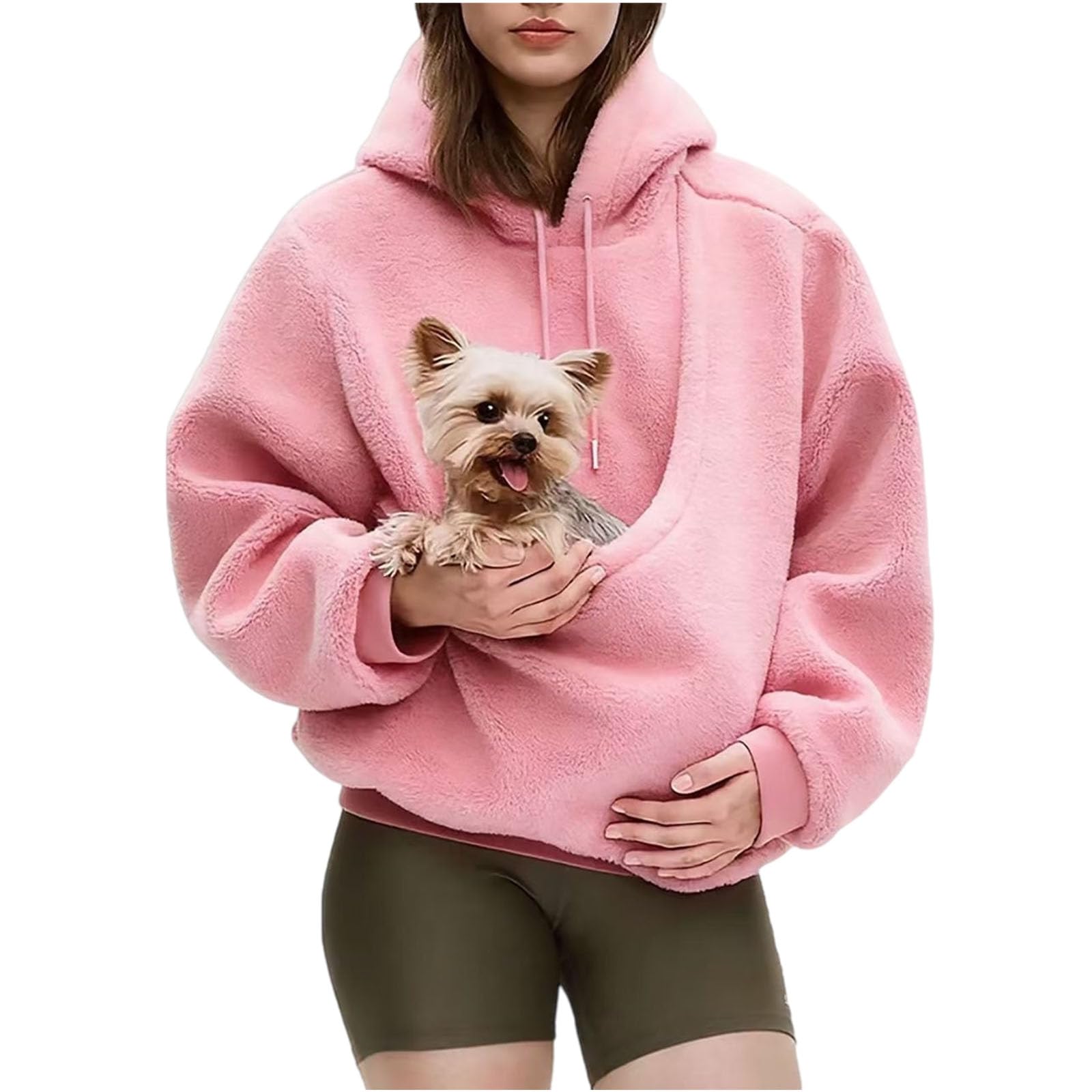 Zppniu Pet Pouch Hoodie for Women with Large Front Pouch | Cuddle Pouch Hoodie for Small Dogs and Cats, Made for Cosy Home Days and Short Walks