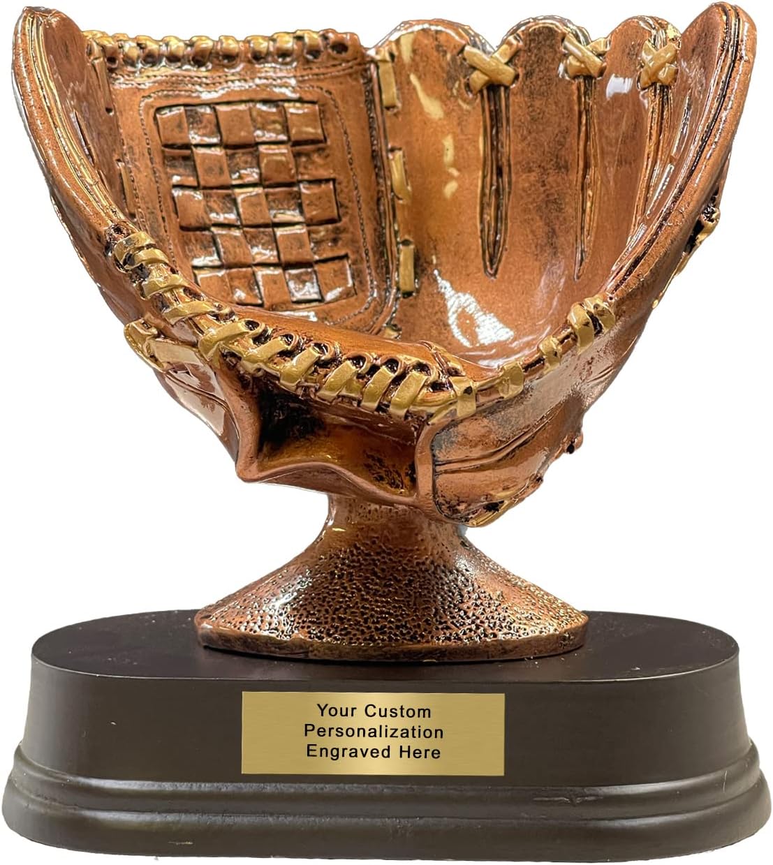 K2AWARDS Resin Glove Softball Trophy - 6 Inch Custom Trophy with Custom Plate