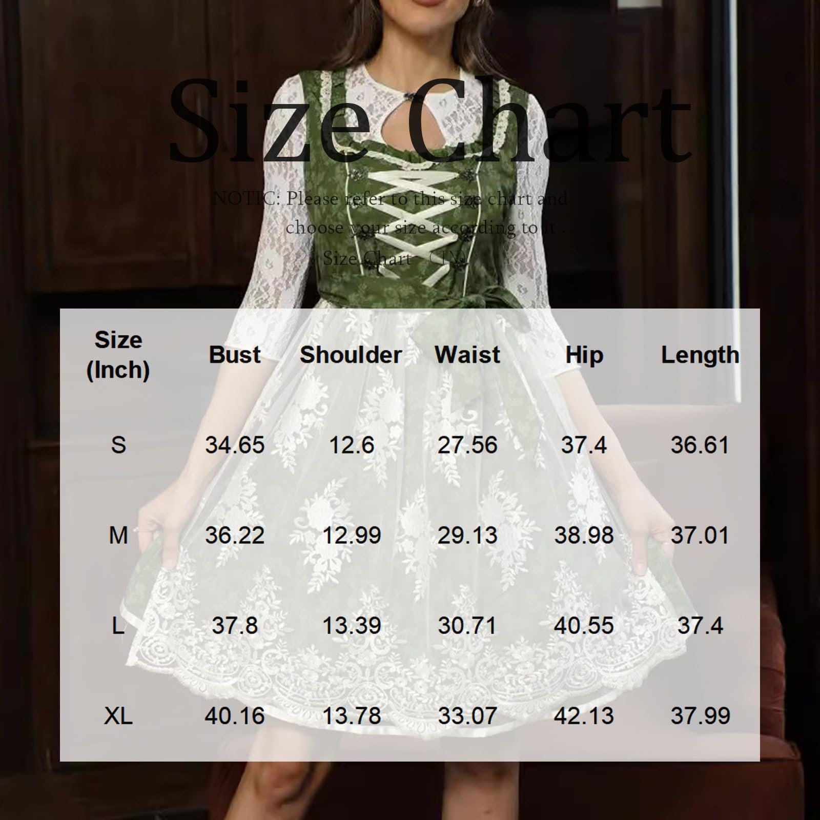 Dirndl Damen Midi Dirndl Schürze Dirndlkleid Trachten Oktoberfest Outfit 2 Teilig Eckigem Ausschnitt Blumenmuster Trachtenkleid Trachtenrock Trachtenmode Bayerischer Dirndlkleid Wiesn Outfit