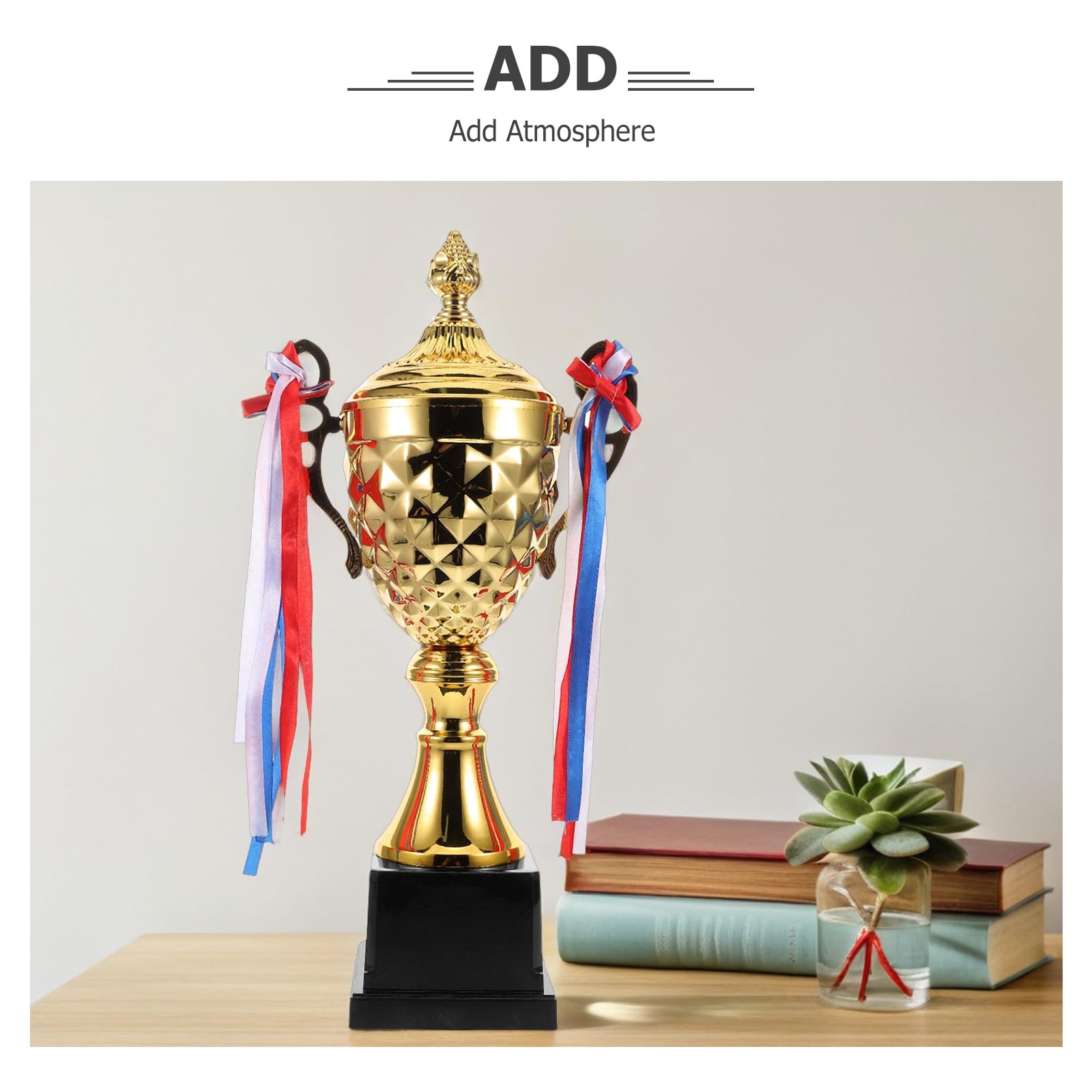 TOYANDONA Copa de Trofeo Grande de Metal Dorado para Premios - Premio Deportivo para Fútbol, ​​Baloncesto, Boxeo, Rugby Y Eventos Corporativos - Trofeo de Ganador para Liga, Torneo, Escuela Y Fiesta