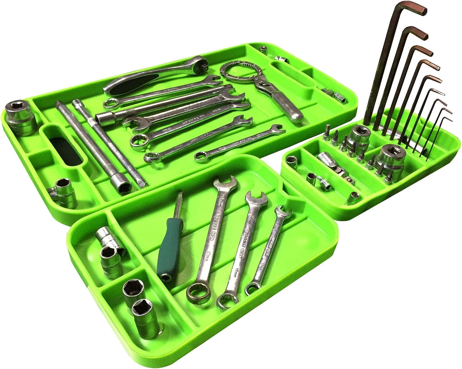 ROBLOCK 3PCS Non-Slip Flexible Tool Tray for Tool Holder Organizer and Storage No Magnetic Convenient to Use and Easy Clean-Up (Green) : Automotive