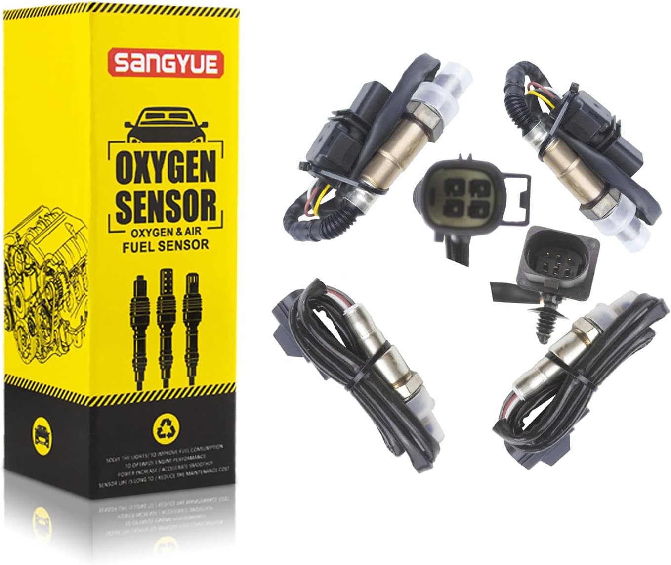 4PCS Oxygen O2 Sensor 1 & 2 for 2012 2013 2014 2015 2016 Ford F-250/F-350 Super Duty 6.2L Upstream + Downstream