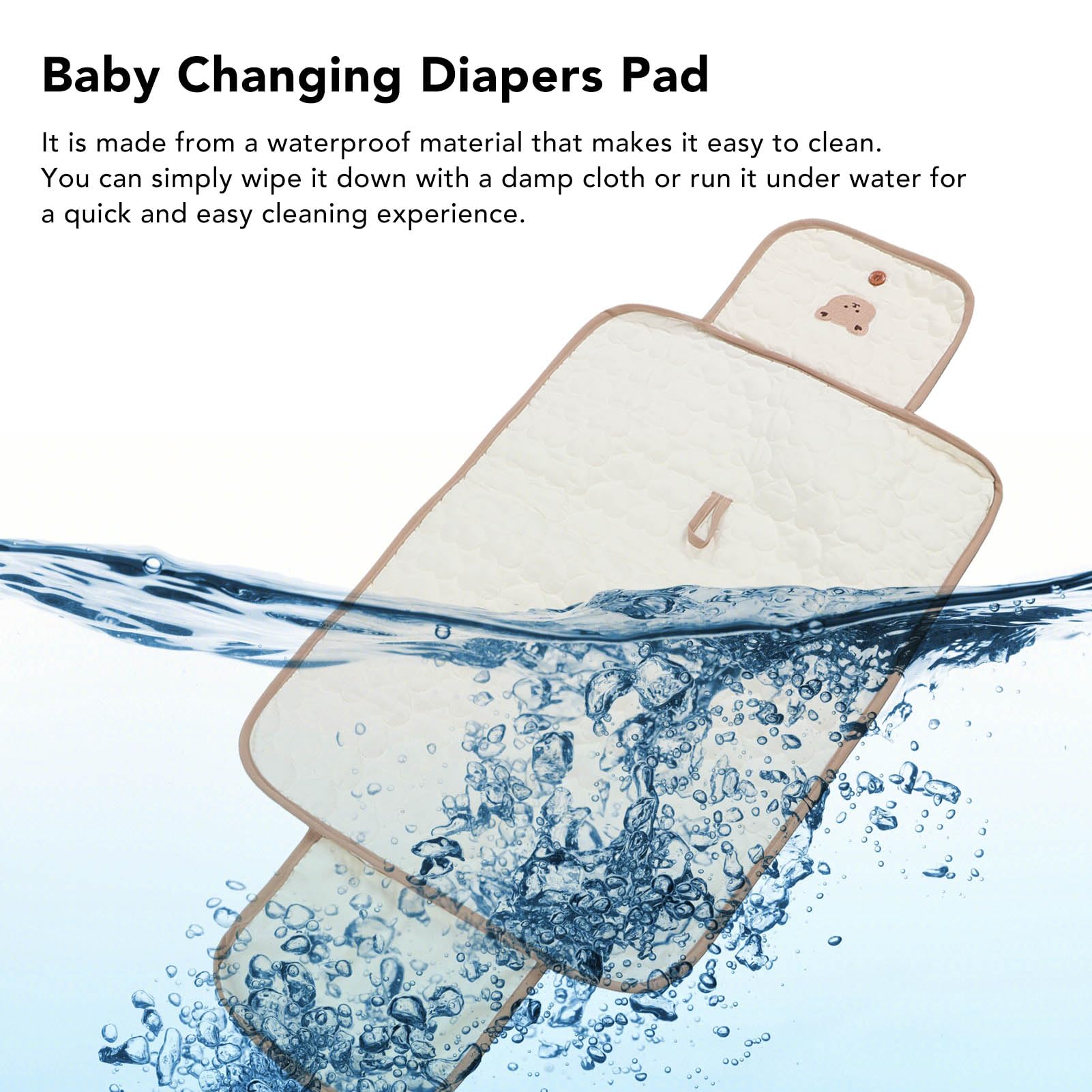 Baby Changing Mat, Baby Portable Changing Diaper Pad Foldable Travel Diaper Changing Mat for Newborn (Teddy Bear) - Image 4