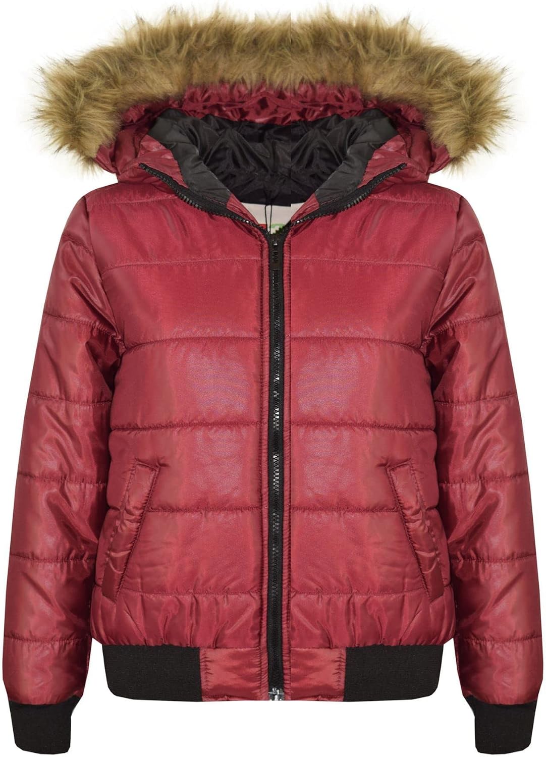 A2Z 4 Kids Boys Girls Jackets Detachable Maya Faux Fur Hooded Padded Quilted Puffer Bubble Jacket Fashion Coats Age 5-13 Yrs