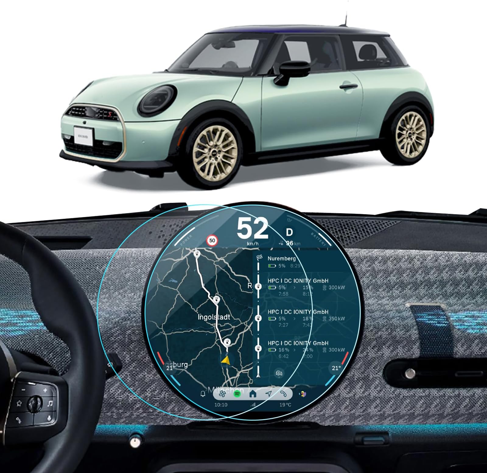 2026 Mini Cooper Screen Protector for 2024 2025 2026 Mini Cooper & Mini Countryman F60 & Mini Aceman Accessories Navigation Nano Touchscreen Protector Film HD Clear Anti-Glare 9.4''-2PCS