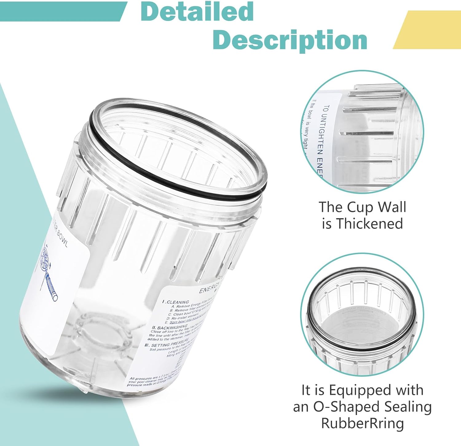R0373500 Energy Filter Bowl Replacement Kit Compatible with Zodiac Baracuda Jandy Ray-Vac Pool and Spa Cleaner