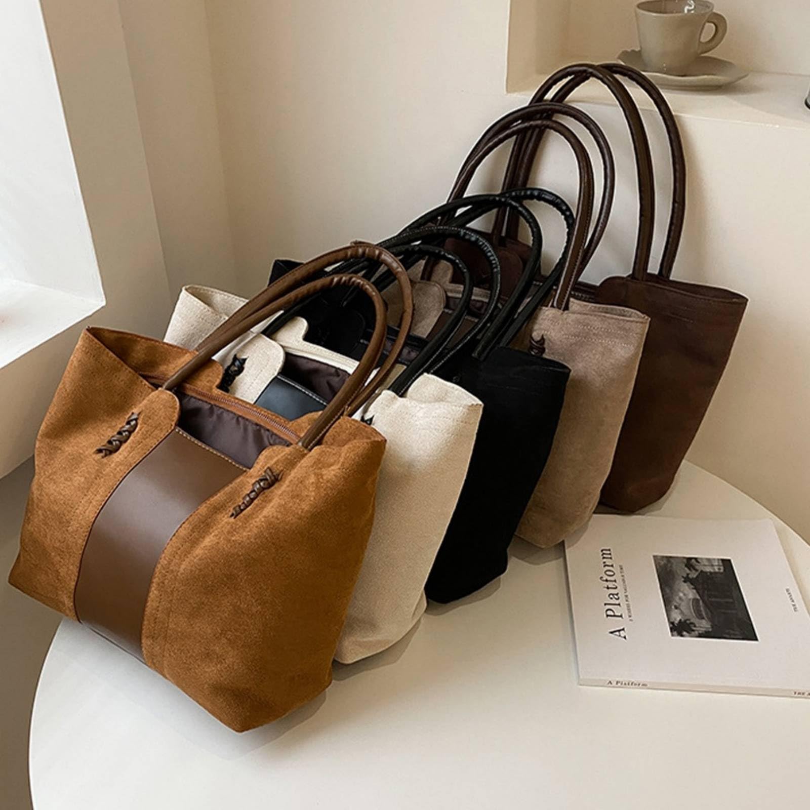 Borse da Donna Pu Bucket Bag per con Chiusura Cerniera