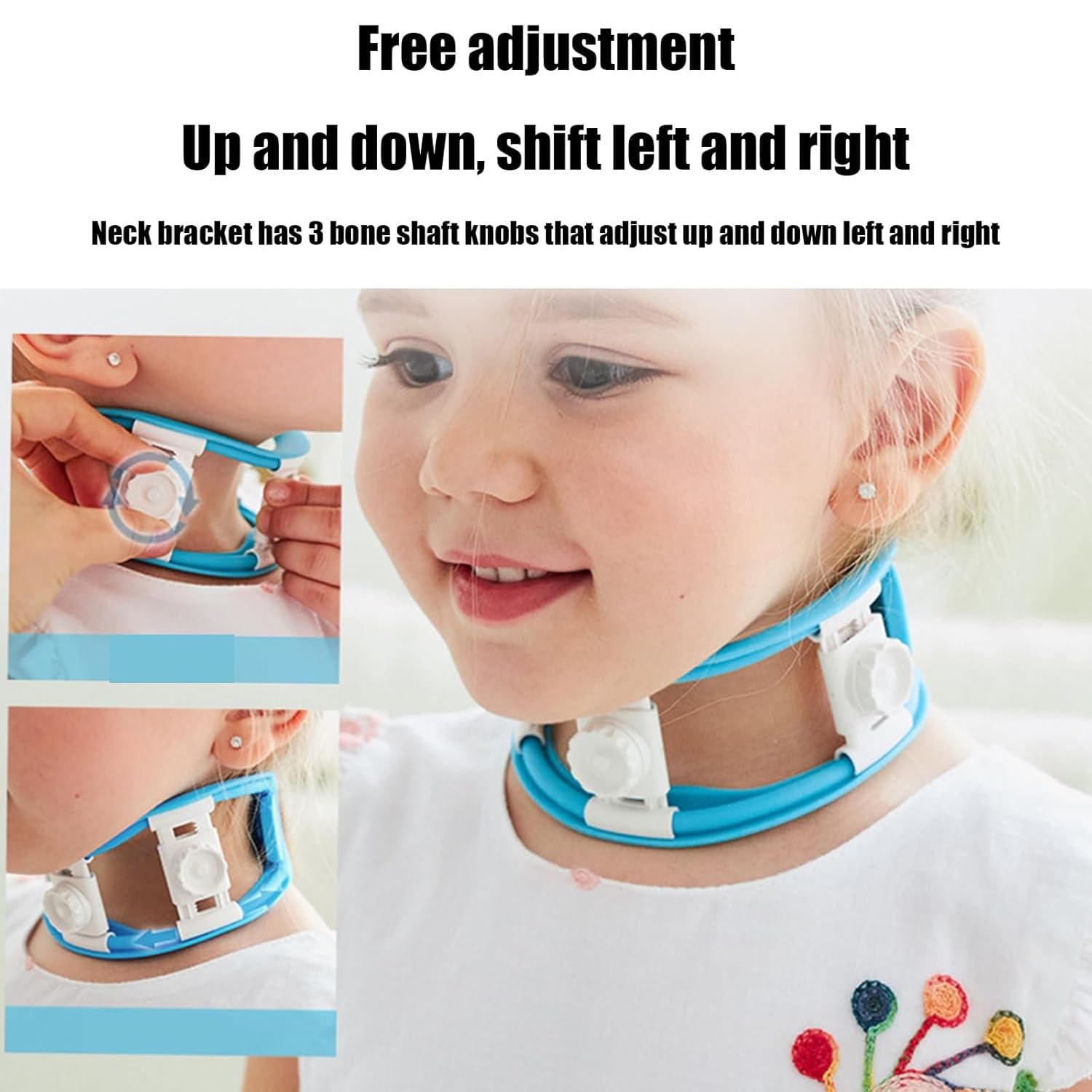 Collarín Cervical para Niños, con Hebilla De Fijación Ajustable Y Diseño Extraíble, Tratamiento Eficaz De La Tortícolis Desde Los 6 Meses hasta Los 7 Años, para El Latigazo Cervical