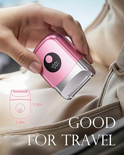 Miniatura 4 de Maquinillas de afeitar eléctricas inalámbricas para mujer, afeitadora eléctrica de viaje con pantalla LED, afeitadora corporal recargable para área