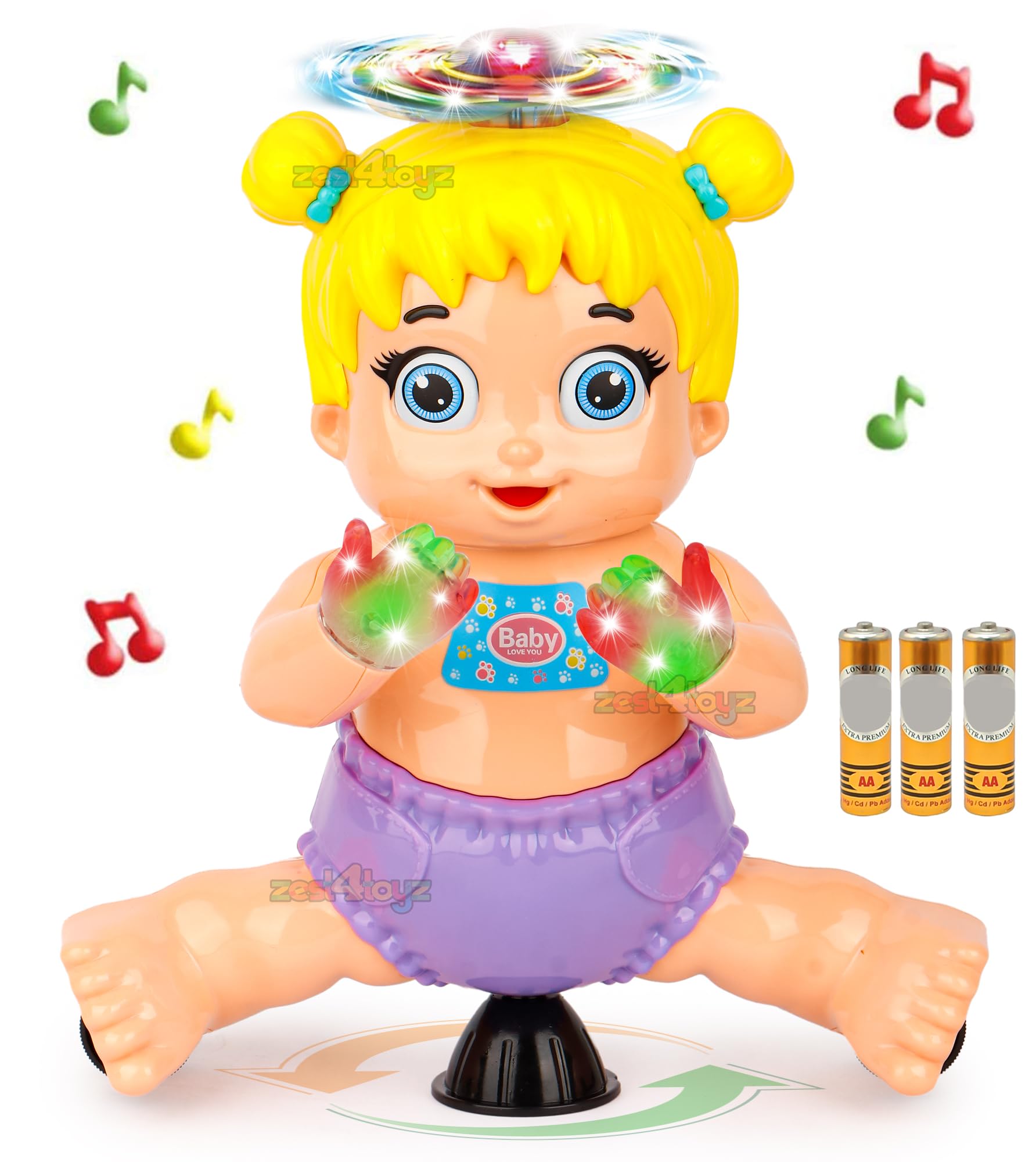 Zest 4 Toyz Musical Dancing and Singing Doll 360 Degree Rotating with Bump & Go Action Flashing Light & Sound Toys for Babies Kids Plastic Multicolor (B083SGYB6S) Amazon Price History, Amazon Price Tracker