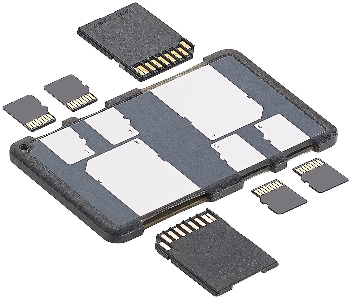 General Office Speicherkartenbox: Speicherkarten-Organizer für 2 SD-Karten und 4 microSD-Karten (Micro SD Organizer, Card Case, Etui) Computer & Zubehör