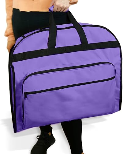 Miniatura 6 de DALIX 39" Bolsa de ropa Trajes Vestidos Ropa Plegable Zapato Bolsillo en Púrpura