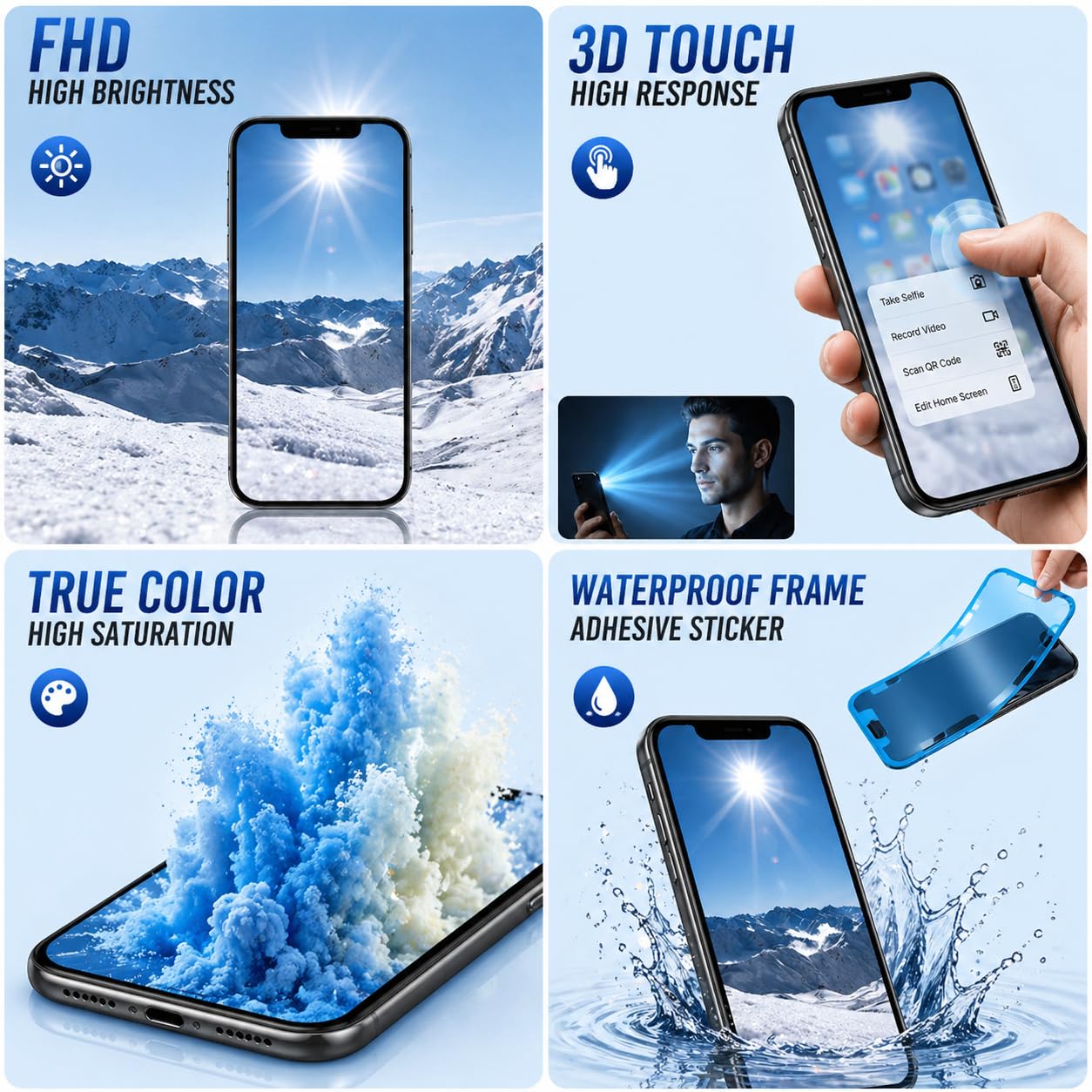 Kit de substituição de tela para iPhone 11 Pro Max, tela LCD Full