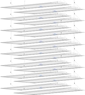 LED Linear High Bay Light 16-Pack, 300W 45000LM 0-10V Dimmable 5000K Daylight, Adjustable High Bay LED Shop Lights Lighting Fixtures for Garage Warehouse Workshop, UL