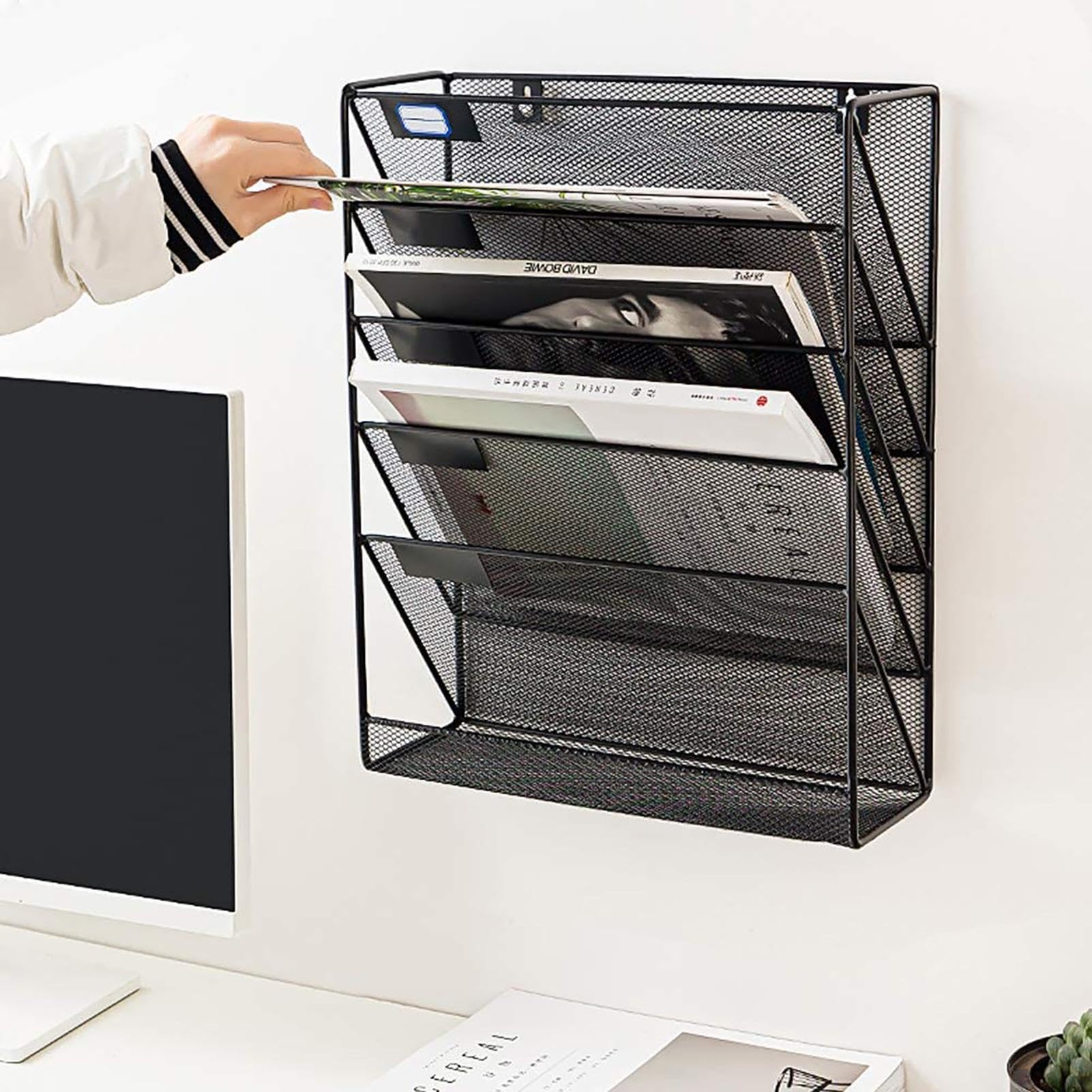 Organisateur de courrier mural – Porte-courrier en métal avec 5 poches