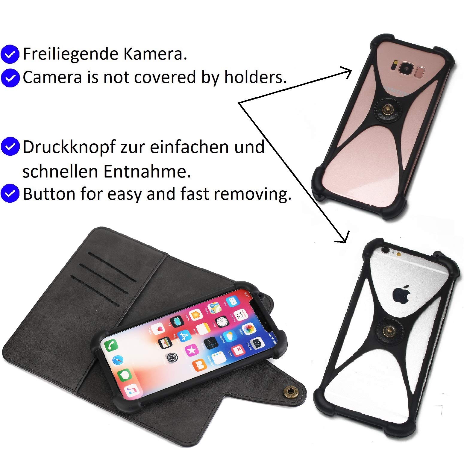 K-S-Trade Étui Housse á Rabat + ÉCOUTEURS Compatible avec ASUS Zenfone 8 Portefeuille Pare-Chocs Pouchette Protection Casque Bookstyle Sac Noir Marron (1x)