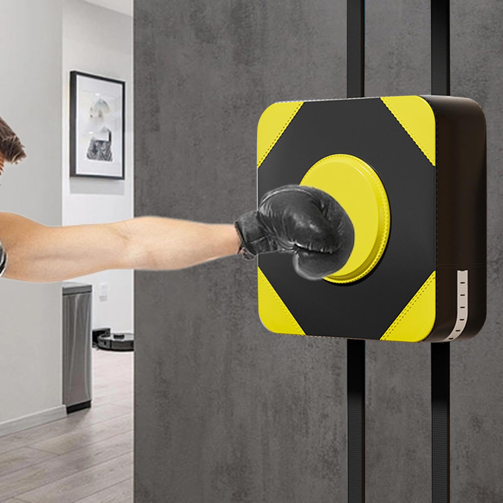 Almohadilla de Boxeo Colchoneta de Entrenamiento Bolsa de Golpeo de Pared Equipo de Artes Marciales PU Y Espuma Adecuado para Niños Y Adultos en, Amarillo 40cm